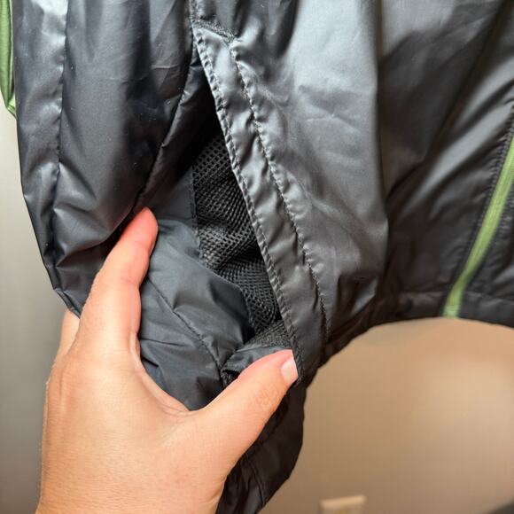 Columbia Center Ridge II Windbreaker Jacket Hooded Green Black Colorblock Large - Picture 3 of 7